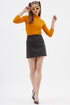 Women Mustard Highneck Full sleeves T-shirt